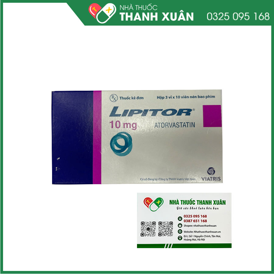 Thuốc Lipitor 10mg  Pfizer điều trị tăng Cholesterol
